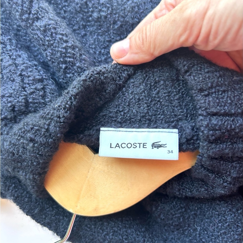 Lacoste navy blue Sweater with side zipper boucle - Picture 4 of 9